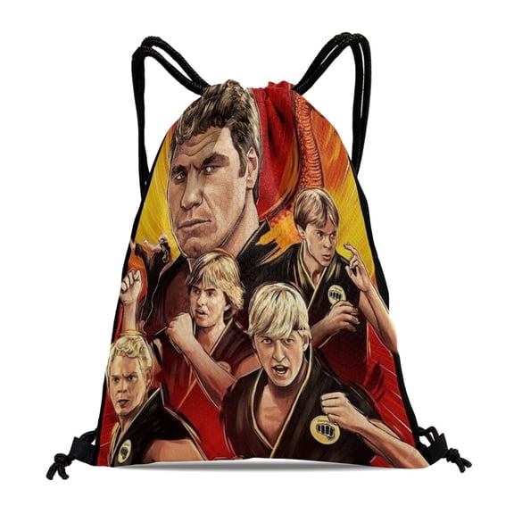 Cobra Kai Hiker and Swimmer Bag:Waterproof and suitable for fitness, yoga, travel, beach, and shopping, measuring 15.7*17.7 inches.