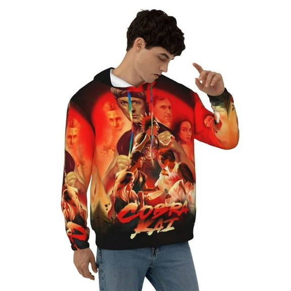 Cobra Kai Hoodie For Men Women Novelty Graphic Print Hoodies Casual Hooded Sweatshirt with Pocket Small