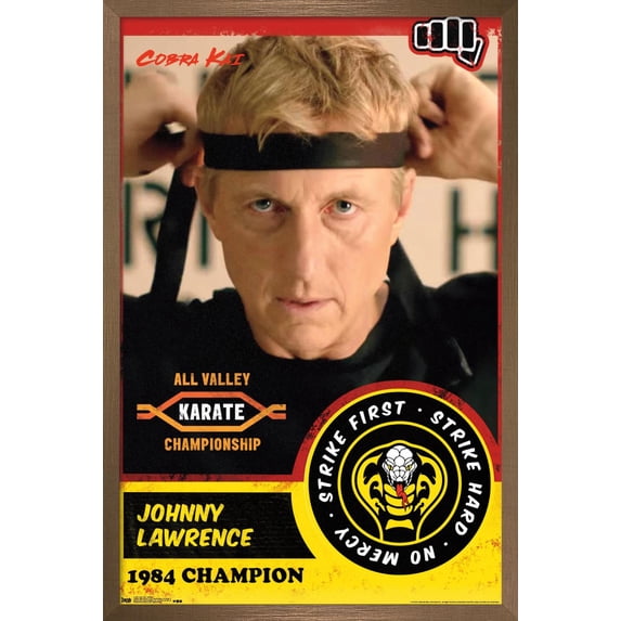 Cobra Kai - Johnny Wall Poster, 22.375" x 34", Framed