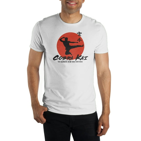 Cobra Kai Karate Kid Saga Mens White Graphic Tee Shirt-L