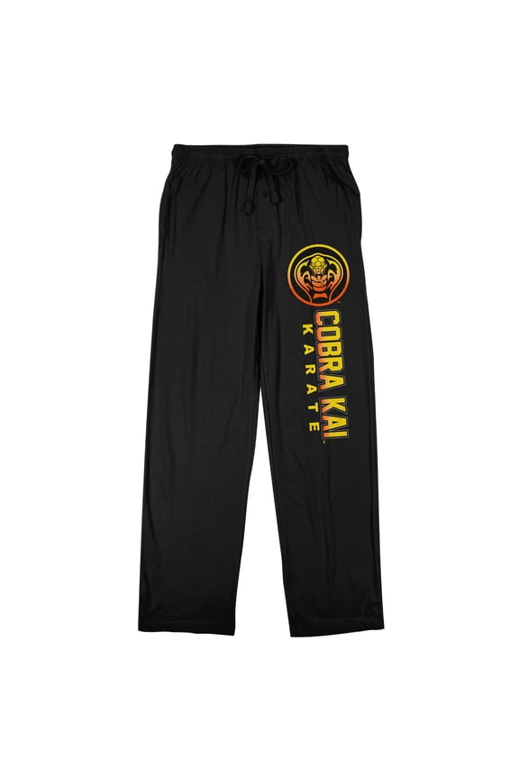 Cobra Kai Karate Logo Men's Black Sleep Pajama Pants-Large