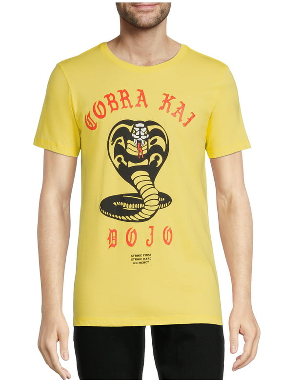 Cobra Kai Men's & Big Men's Yellow Graphic Tee with Short Sleeves, S-2XL