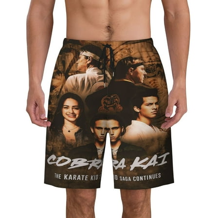 Cobra Kai Men's Swim Trunks Quick Dry Board Shorts Bathing Suit Swimsuits Beach Shorts