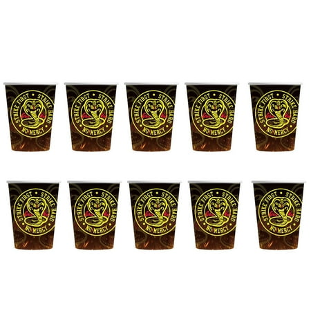 Cobra Kai Party Supplies Cups Birthday Tableware Disposable Paper Mouthwash Drinking Cups