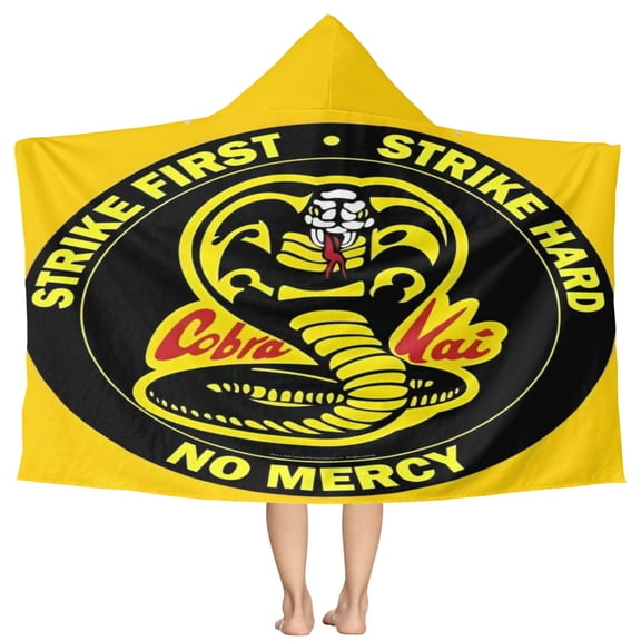 Cobra Kai Pattern Beach Poncho - Microfiber - Towel - Kids Lightweight And Practical Essential For Beach Vacation