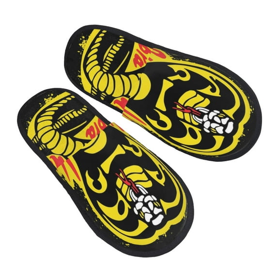 Cobra K-a Slippers for Women Men Cotton Home Slippers Soft Fleece for Indoor Outdoor