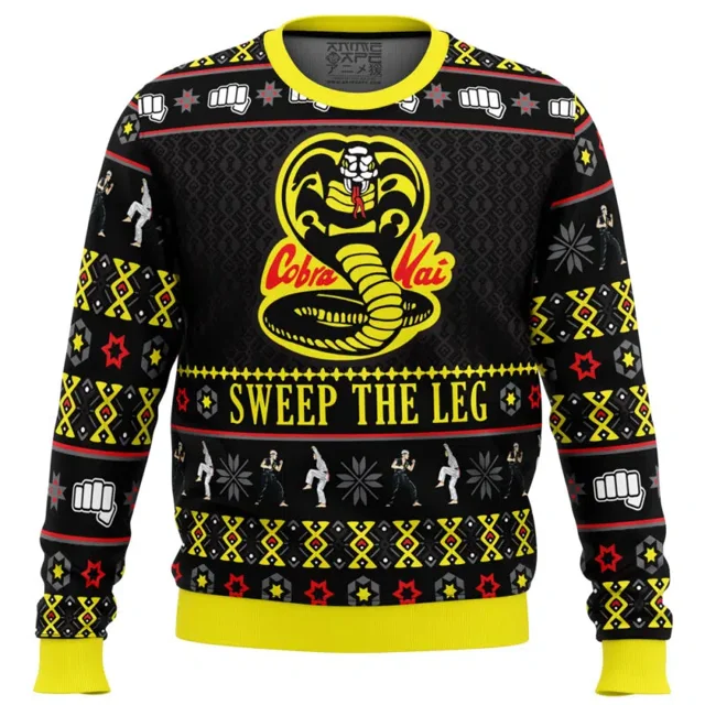 Cobra Kai Sweep The Leg Karate Kid Ugly Christmas Sweater - Walmart.com