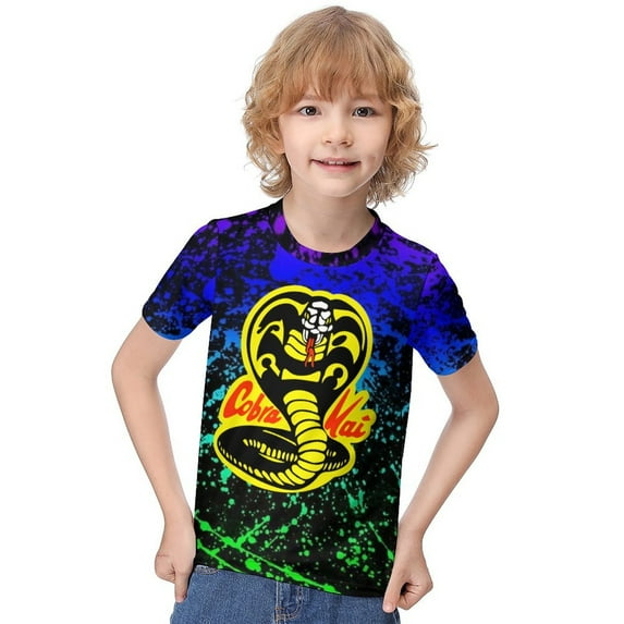 Cobra Kai T-Shirt for Boys Girls, Unisex Crew Neck Tee for Teen Kid, Casual Short Sleeve Tops, 6-12 Y