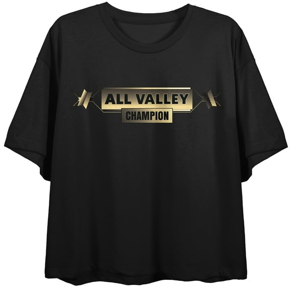 Cobra Kai TV Series All Valley Champion Bracket Women's Black Crop Top-Small