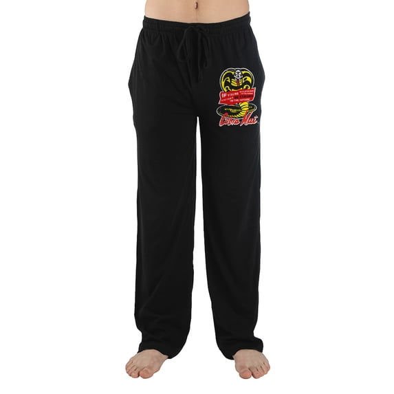 Cobra Kai TV Series Logo Mens Black Sleepwear Sleep Pajama Pants-XXL