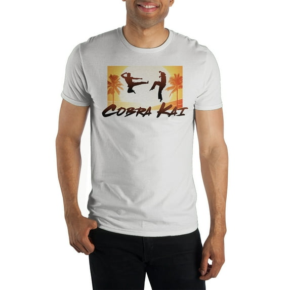 Cobra Kai TV Series Mens White Short Sleeve Graphic Tee Shirt-XXL