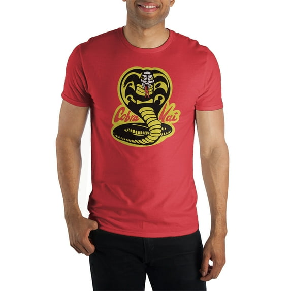 Cobra Kai Tv Series Mens Red Short Sleeve Graphic Tee Shirt-M