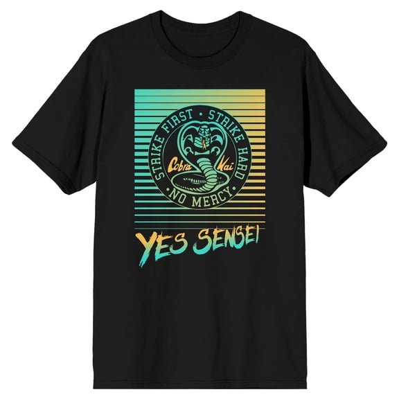 Cobra Kai Yes Sensei Black T-shirt-Large
