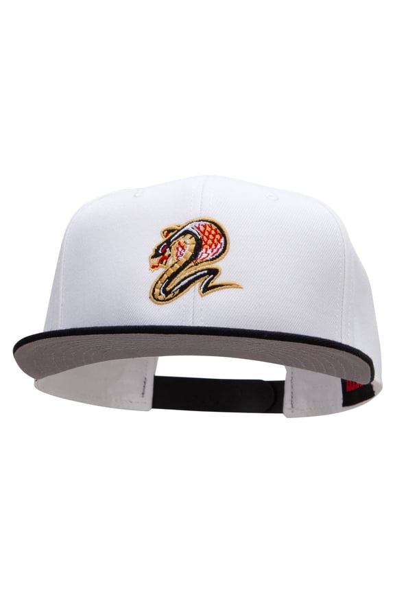 Cobra Karate Embroidered Wool Blend Pro Style Snapback - Black White OSFM