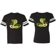 thumbnail image 1 of Cobra King Queen Matching Couple Cotton Jerseys (Men Black / Women Black) (Men S / Women S), 1 of 3