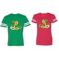thumbnail image 1 of Cobra King Queen Matching Couple Cotton Jerseys (Men Green / Women Red) (Men L / Women XXL), 1 of 3