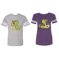 thumbnail image 1 of Cobra King Queen Matching Couple Cotton Jerseys (Men Heather / Women Purple) (Men L / Women L), 1 of 3