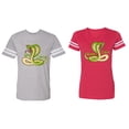 thumbnail image 1 of Cobra King Queen Matching Couple Cotton Jerseys (Men Heather / Women Red) (Men XXL / Women L), 1 of 3