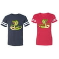 thumbnail image 1 of Cobra King Queen Matching Couple Cotton Jerseys (Men Navy / Women Red) (Men L / Women XL), 1 of 3