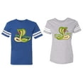 thumbnail image 1 of Cobra King Queen Matching Couple Cotton Jerseys (Men Royal / Women Heather) (Men S / Women M), 1 of 3