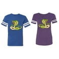 thumbnail image 1 of Cobra King Queen Matching Couple Cotton Jerseys (Men Royal / Women Purple) (Men S / Women S), 1 of 3