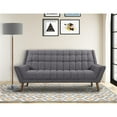 thumbnail image 1 of Cobra Mid-Century Modern Sofa in Dark Gray Linen Walnut Legs, 1 of 1