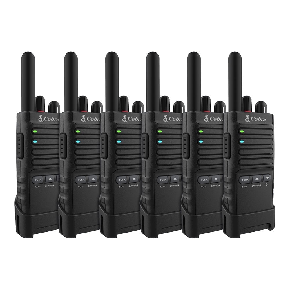 Cobra PX650 BCH6 - Professional/Business Walkie Talkies for Adults - Rechargeable, 300,000 sq. ft/25 Floor Range Two-Way Radio Set (6-Pack)