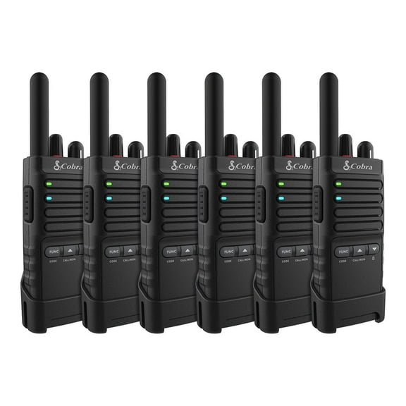 Cobra PX650 BCH6 - Professional/Business Walkie Talkies for Adults - Rechargeable, 300,000 sq. ft/25 Floor Range Two-Way Radio Set (6-Pack)