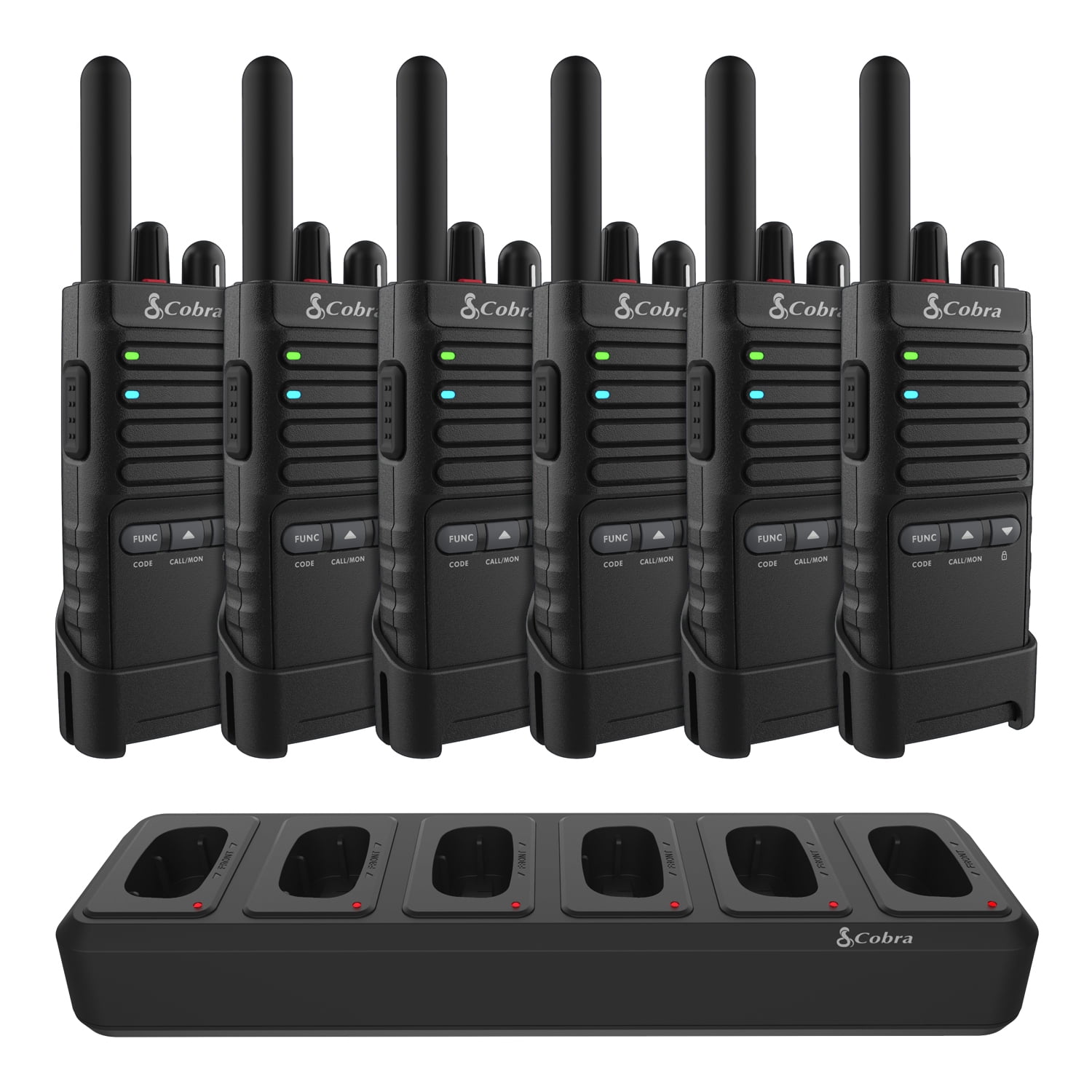Cobra PX655 Pro Business 2W FRS Two-Way Radios (6-Pack)  Charging Dock,  Business Walkie Talkies up to 300,000 Sq ft.  25 Floors, 22 Channels,  Unlimited Expandability