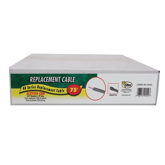 Cobra Plumbing 90440 3/8" X 75' Silver Replacement Cable For Cable Drum Machine