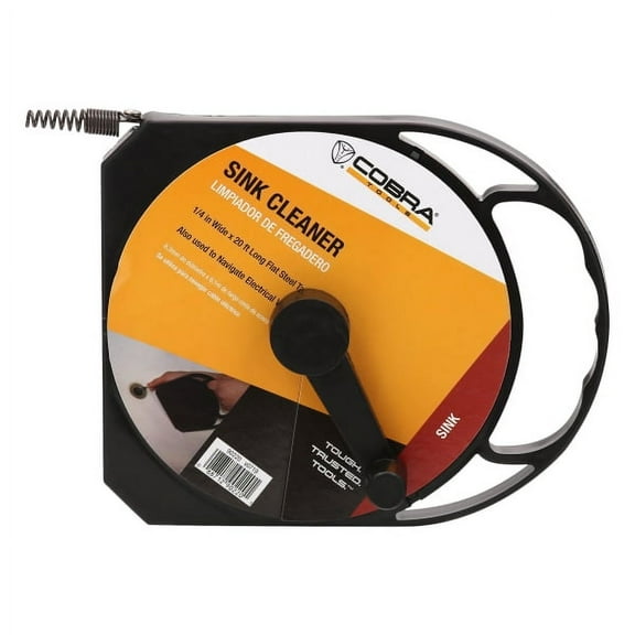 Cobra Enterprises Sink Cleaner Drain Tool - 20 Ft Manual Sink Auger - 1/4"x20'
