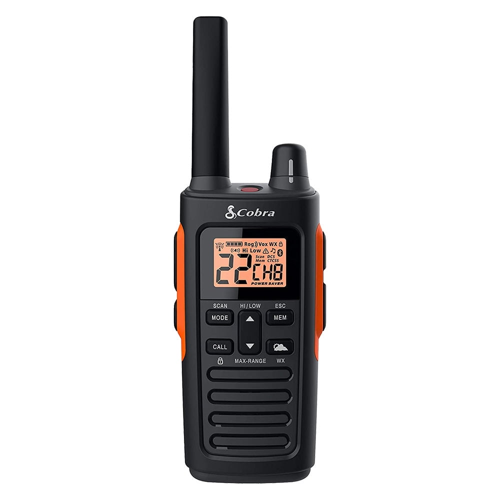Cobra RX680 Waterproof Walkie Talkies for Adults - Rechargeable, 60 Preset Channels, Long Range 38-Mile Two-Way Radio Set (2-Pack)