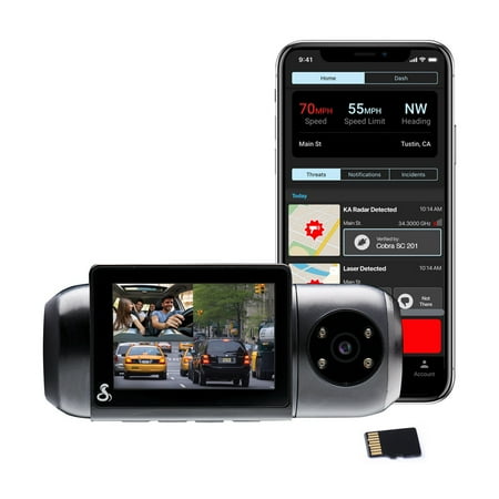 Cobra - SC 201 Dual-View Smart Dash Cam with Built-In Cabin View - Black