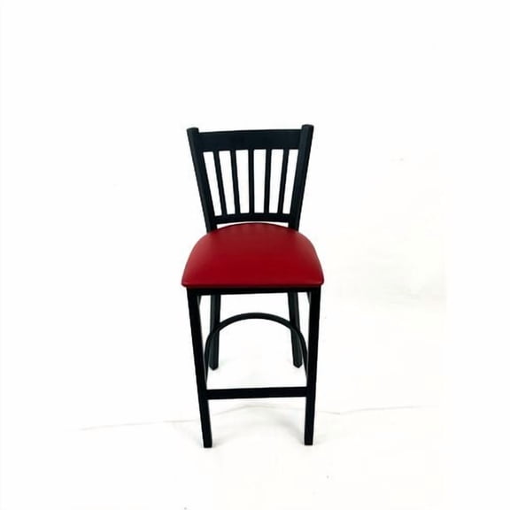 Cobra Series Barstool, Supports Up to 300 lb, 28.5" Seat Height, Burgundy Seat, Black Back, Black Ba | Bundle of 2