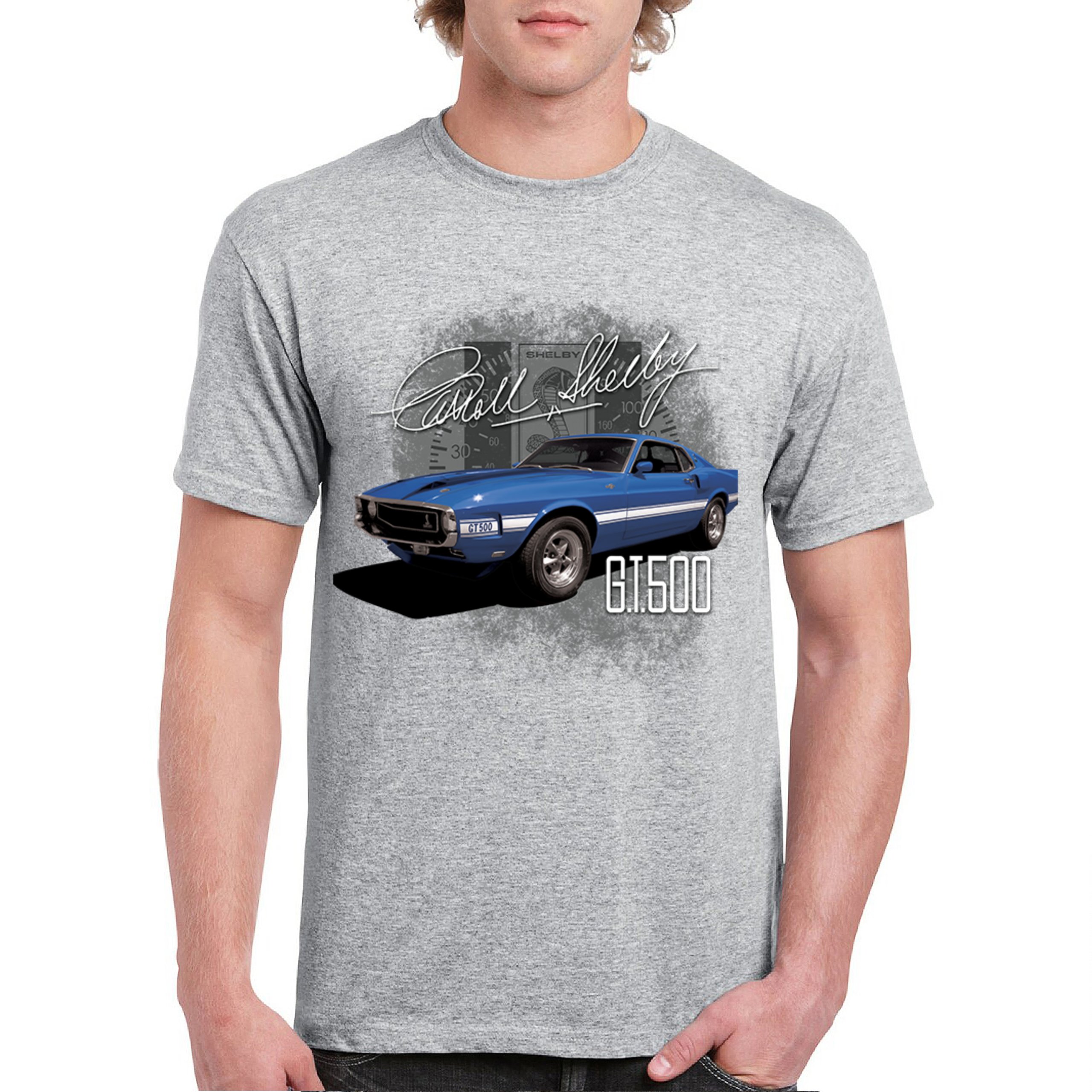 T-shirt Uomo Ford Mustang Shelby GT500, American Classic, Cotone, Taglie S-5XL