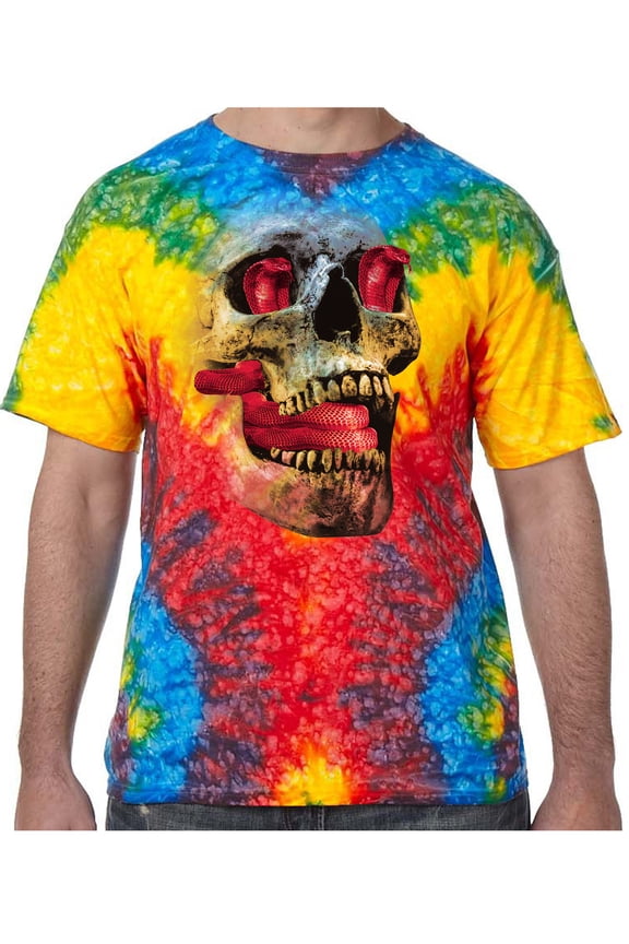 Cobra Skull Tie Dye Tee Shirt - Woodstock, 2XL
