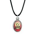 thumbnail image 1 of Cobra Snake Antiqued Oval Charm Pendant with Black Satin Cord, 1 of 3