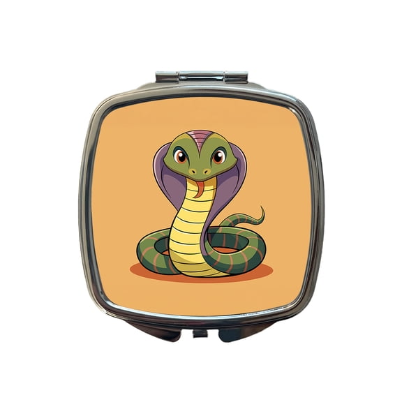 Cobra Snake Cute Travel Makeup Handbag Purse Small Pocket Compact Mirror