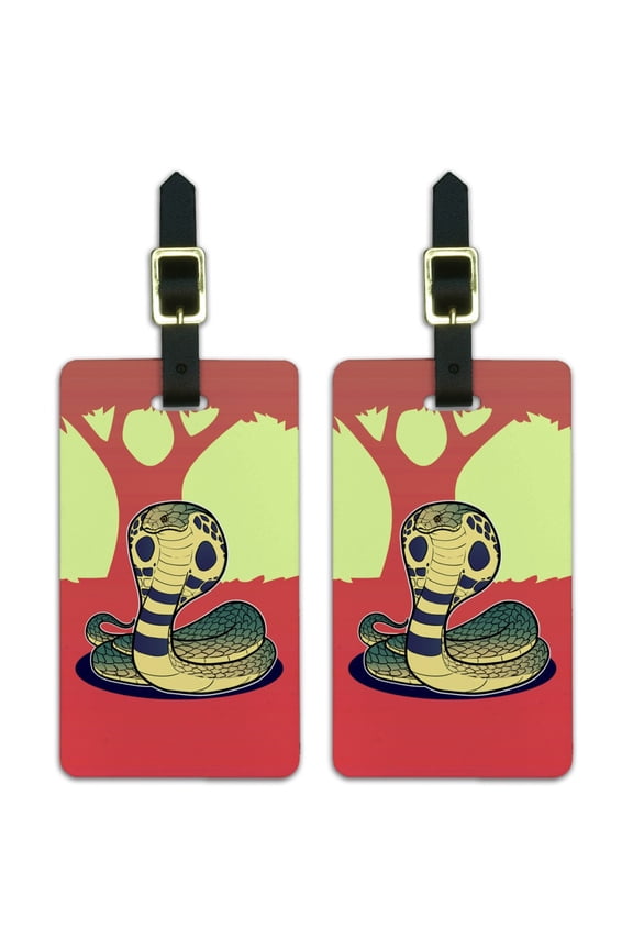 Cobra Snake Luggage ID Tags Suitcase Carry-On Cards - Set of 2
