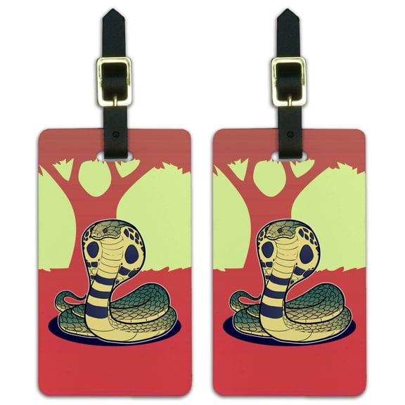 Cobra Snake Luggage ID Tags Suitcase Carry-On Cards - Set of 2