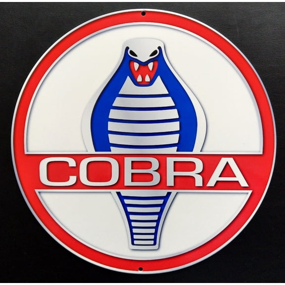 Cobra Snake Round White Background Flat Metal Sign