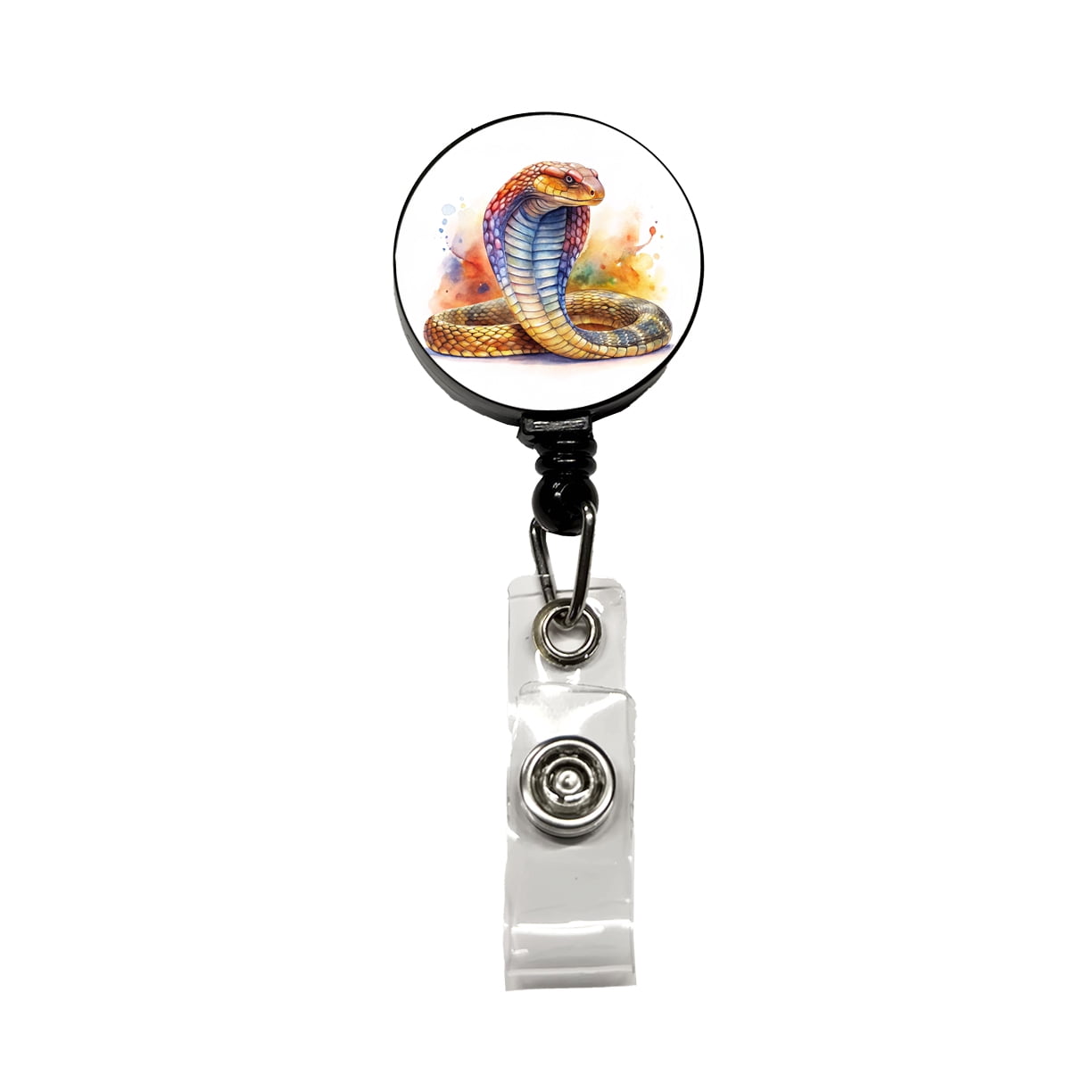 Cobra Snake Watercolor Retractable Reel ID Badge Key Card Name Tag ...