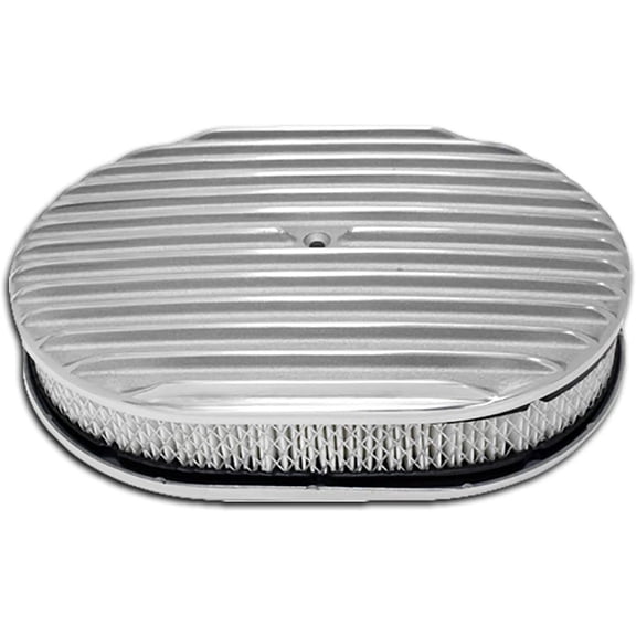 Cobra-Tek 12" Oval Polished Aluminum Air Cleaner Full Finned