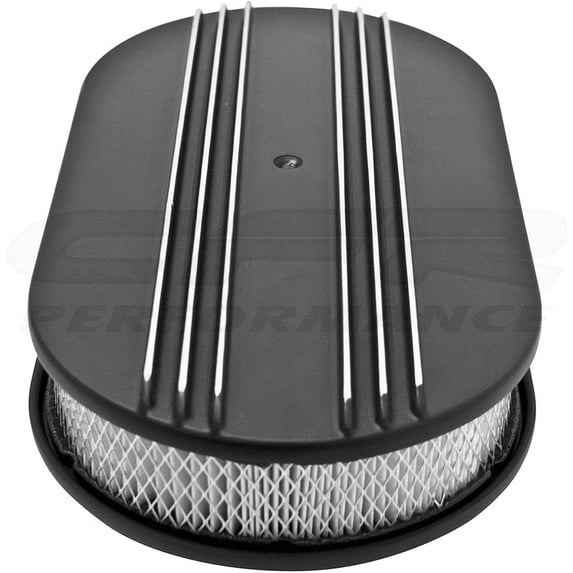 Cobra-Tek 15" Oval Air Cleaner Paper Filter Polished Partial Finned