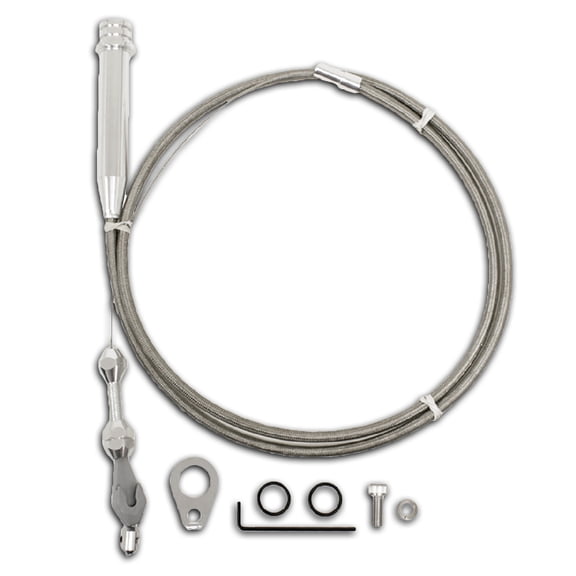 Cobra-Tek- CBK-HZ-2008- Compatibilidad Chevy GM / 700R4 Transmission Kickdown Cable Kit Braided Stainless Steel. Fits Following Transmissions: GM Turbo-Hydramatic THM700-R4.