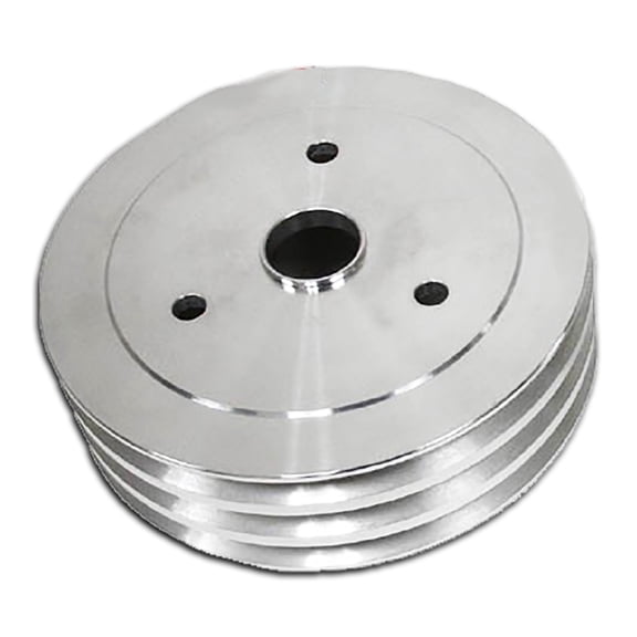 Cobra-Tek - CBK-HZ-8858-M- Compatible/Replacement Chevy SB Small Block Aluminum Stainless Steel Crank Pulley 3 Groove For Short Water Pump Chrome.