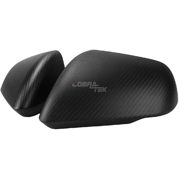 Cobra-Tek Compatible with 15-22 S550 Mustang Real Dry Carbon Fiber Mirror Cover with turn signal cut out ( performance pack) - Dry Carbon Fiber