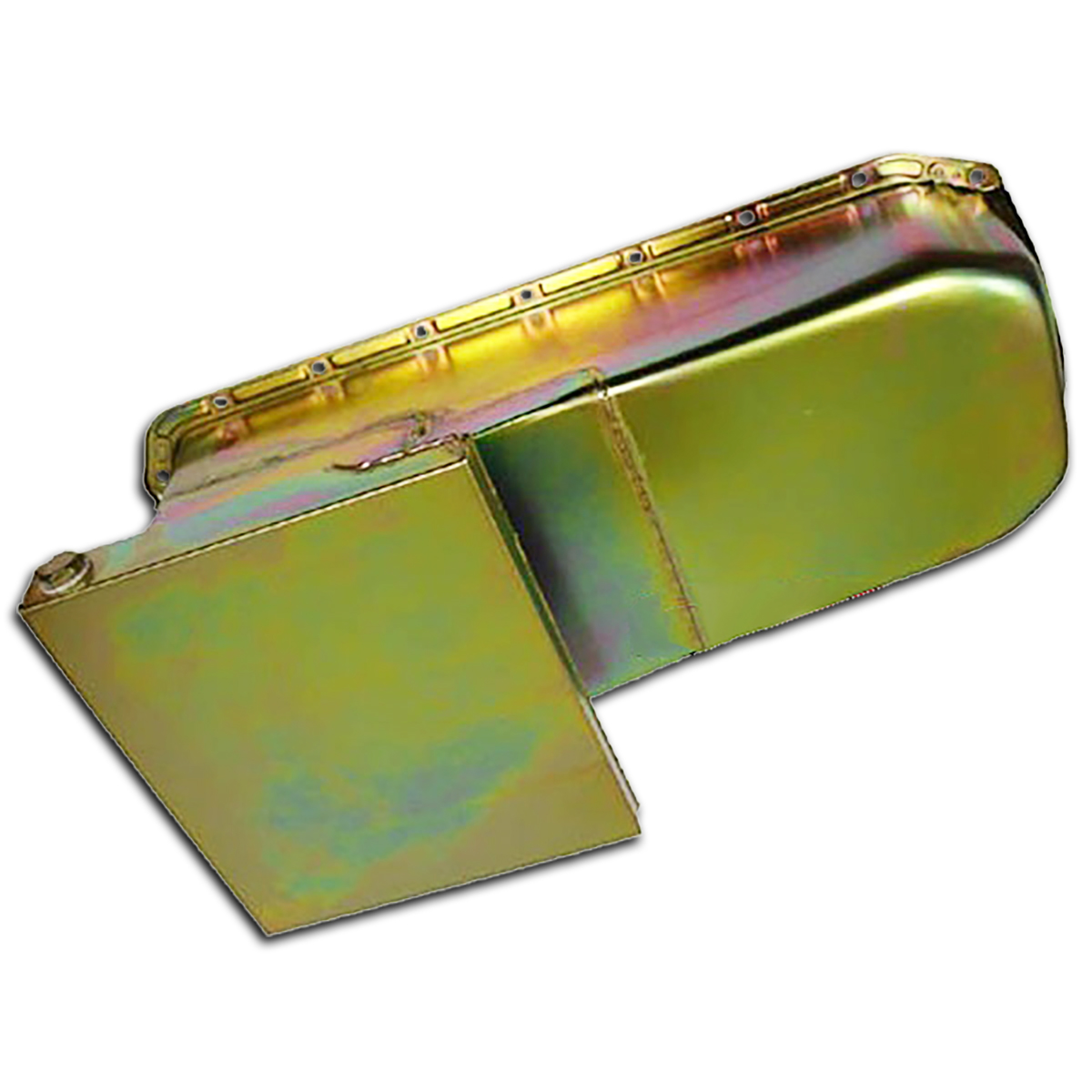 Small Block Chevy 7qt Drag Racing Oil Pan - Orange Painted, Fits 283-350 SBC V8 1955-1979