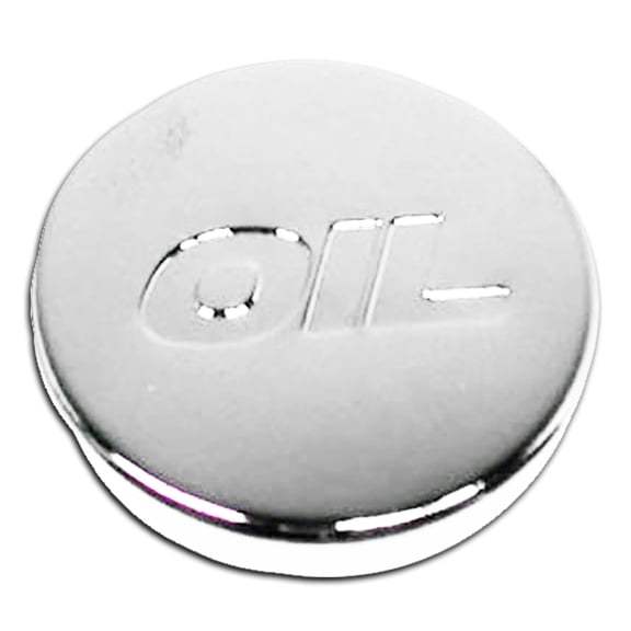 Chrome Top Push-In Oil Cap Plug Featuring "OIL" Logo for Valve Covers Designed for 1.25 Inch Holes - Enhance Your Engine's Style and Functionality