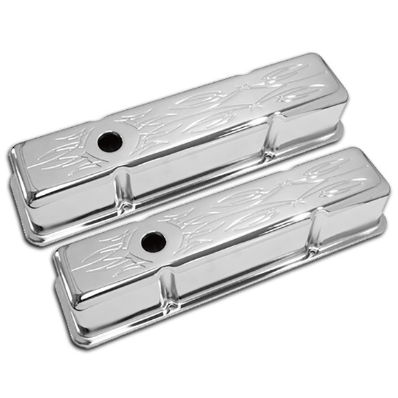 Cobra-Tek For 58-86 Chevy Small Block Tall Steel Valve Covers Special Edition Pinstriping